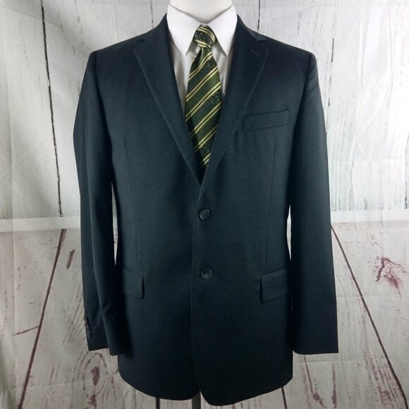 Joseph Abboud Italian Super 120's 42R Wool 2 Button Charcoal Suit Blazer Jacket
